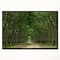 Designart - Pathway in Thick Green Forest - Landscape Photography Canvas Print in Black Frame